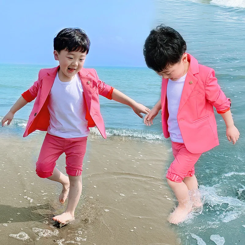 

2019 Boys Gentleman Suits for Wedding Kids Birthday Gift Boys Dresses Suit Blazer+Pant 2pcs Clothing Sets Children Costume