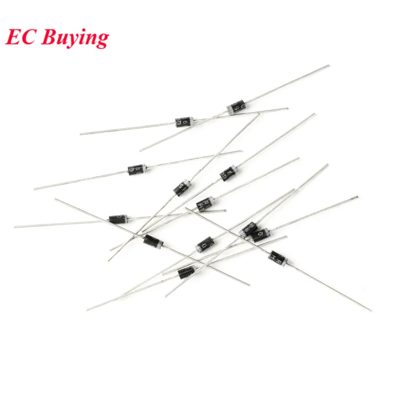 50PCS SR160 SR1100 DO-41 Schottky Rectifier Diode Silicon Bridge 60V 100V 1A | Электронные компоненты и