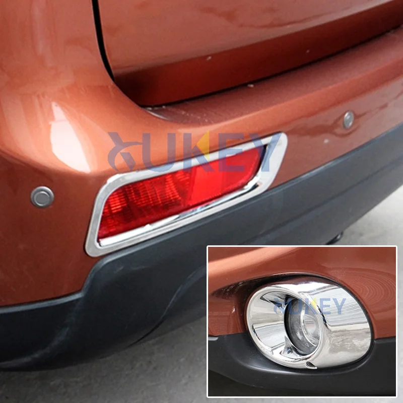 For Mitsubishi Outlander 2013 2014 Chrome Front Rear Fog Light Foglight Lamp Cover Trim Bumper Protector Decoration Car Styling images - 6