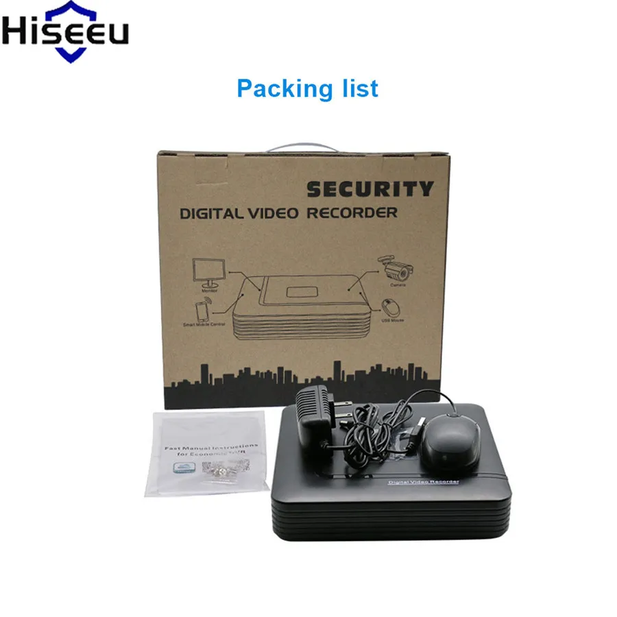 Hiseeu Nvr H.264 VGA HDMI 8CH CCTV NVR 4 канала мини для камер видеонаблюдения Видео цифрового