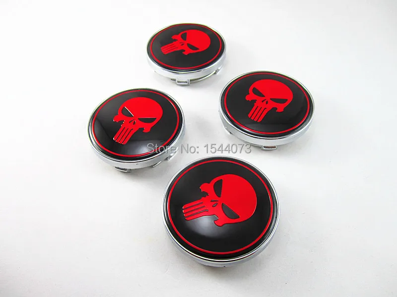 Новинка 4X60 мм колпачки для колес автомобильные красные эмблема череп логотип 60 VW
