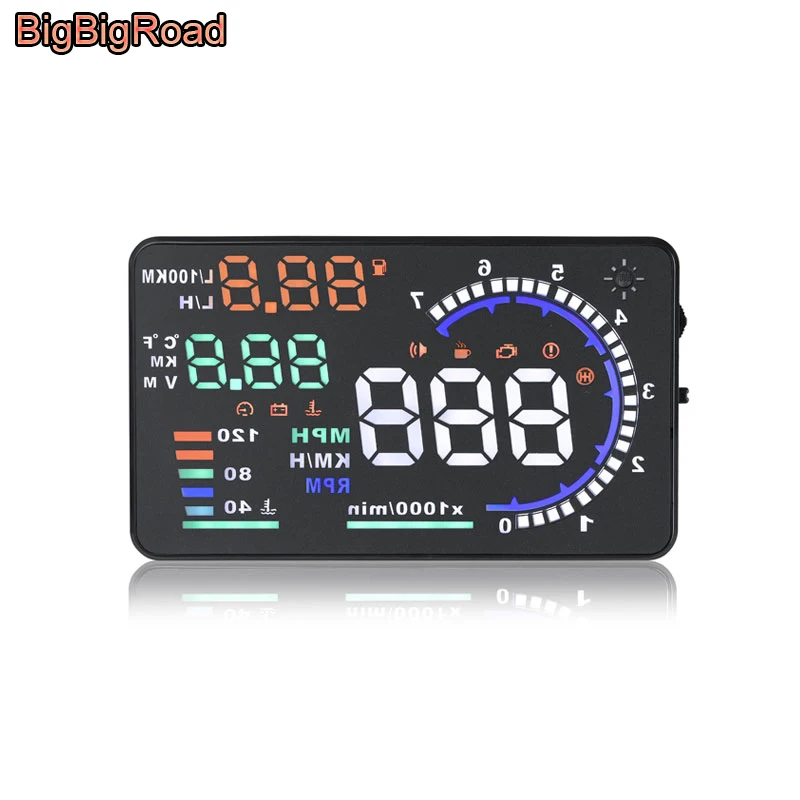

BigBigRoad Car Auto HUD OBD2 EUOBD For Audi R8 S5 RS5 A4L S4 RS4 TT TTS 8s MK2 8J Car Windscreen Projector Head Up Display