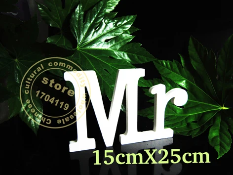 

Artificial Wood Standing Conjoined letter Artificial Wooden White Letters Alphabet Wedding Birthday decoration Party Gift