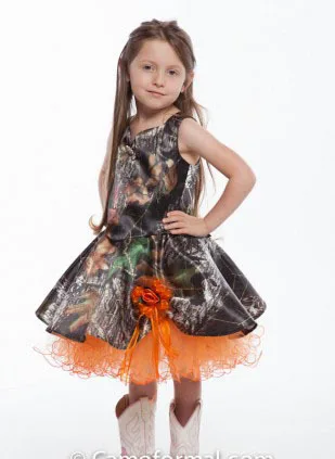 

free shipping 2019 new style short girls kids pageant gowns camo flower girl dresses