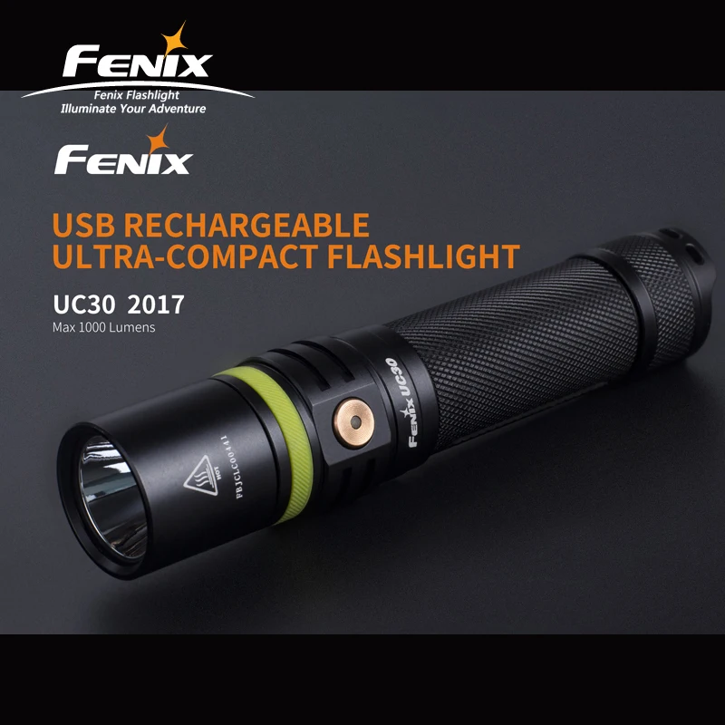 1000 люмен фонарик Fenix UC30 2017 Cree XP-L HI V3 светодиодный перезаряжаемый Micro USB с батареей