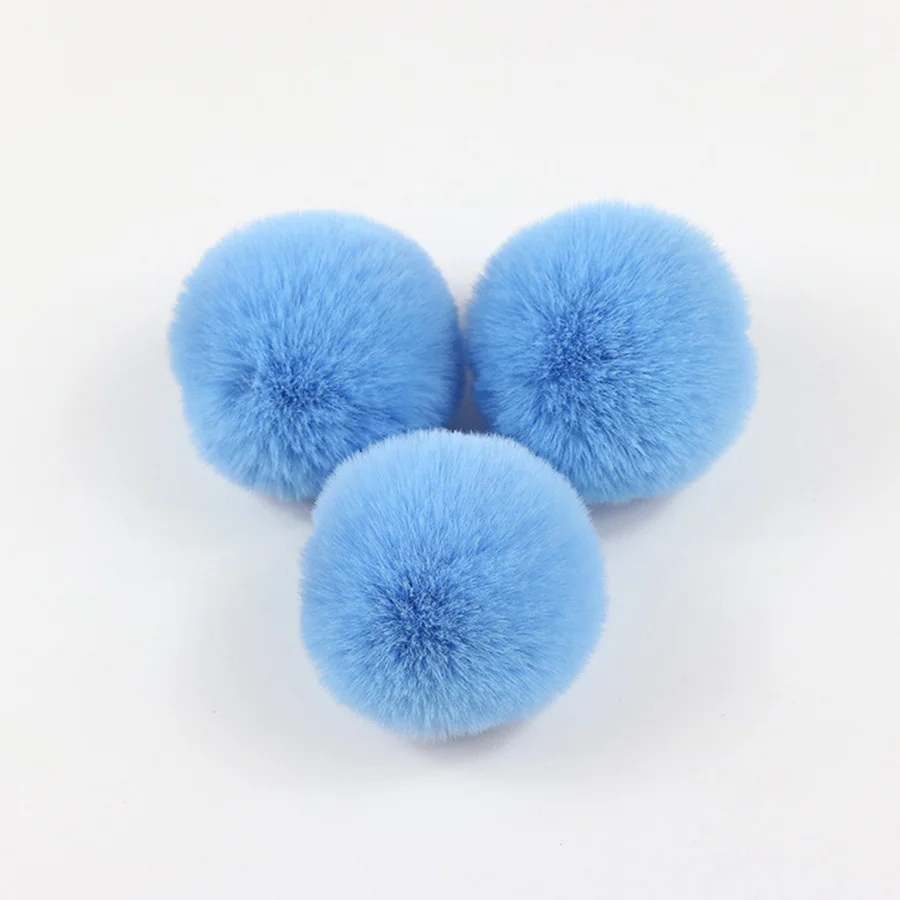sky blue 70 мм 10 шт./пакет с искусственным с мехом кролика помпон набор «сделай сам» для Костюмы шарф и пушистой плюшевой ткани с пушистым помпоном мяч для обуви, сумок и красивый корабль - Цвет: sky blue