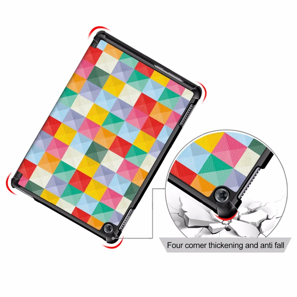 Окрашенный/твердый кожаный смарт-чехол Magneti для Huawei MediaPad M5 Lite 10 1 &quotBAH2-W09 BAH2-L09