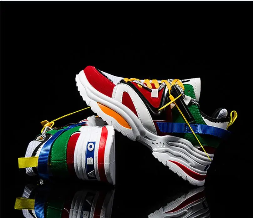 Spring and autumn couple new ins super fire shoes women's running Korean version of the old men's sports | Тематическая