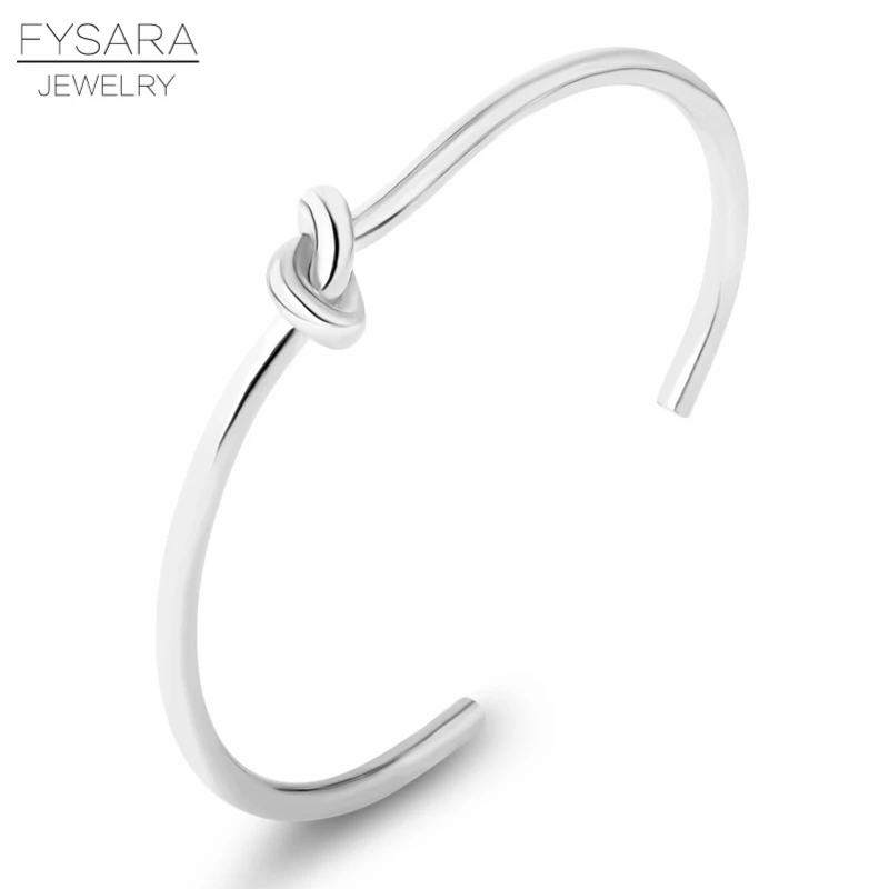 Простой Браслет манжета FYSARA с узлом пара винтов браслет для женщин и мужчин