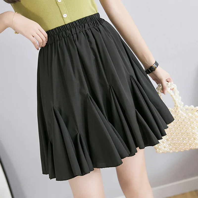 Белые черные розовые шифоновые летние шорты юбка женская мода 2019 корейская