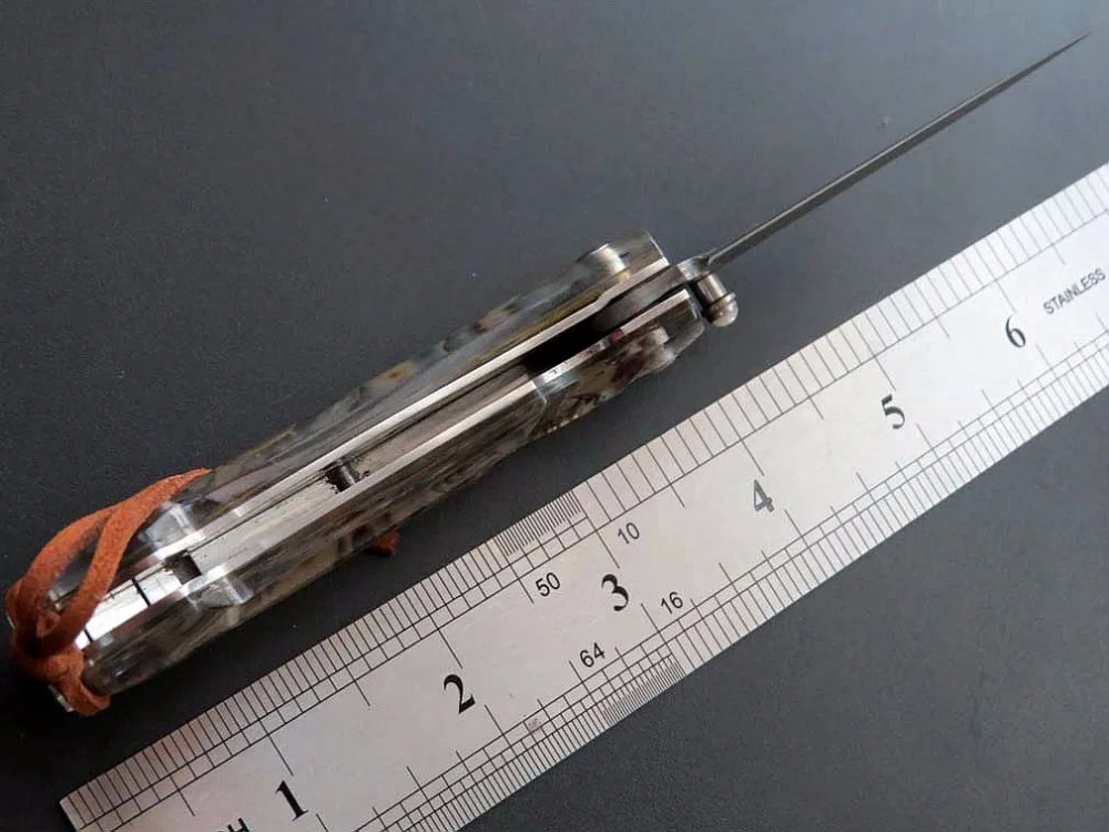 Складной нож Eafengrow EF83 клинок из дамасской стали с ручкой в виде ракушки карманный