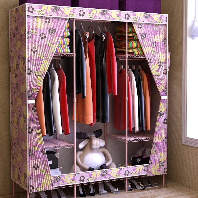 Cabinet product family oxford simple wardrobe door curtain mesh shelving structure of large capacity | Мебель