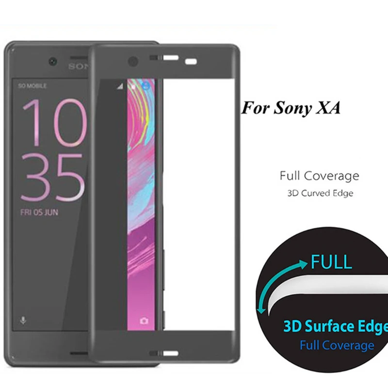Для Sony Xperia XA экранная печать закаленное стекло для F3111 F3112 изогнутая поверхность