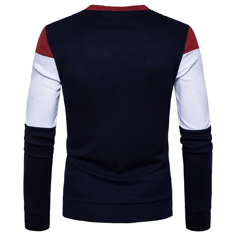 Ropa De Hombre 2018 Осень кардиганы лоскутное кардиган с треугольным вырезом свитер Для