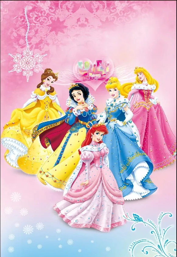 5x7FT Lovely Days Cinderella Bell Ariel Auroa Princess Fairy Pink Custom Photo Backgrounds Studio Backdrops Vinyl 150cm x 220cm |