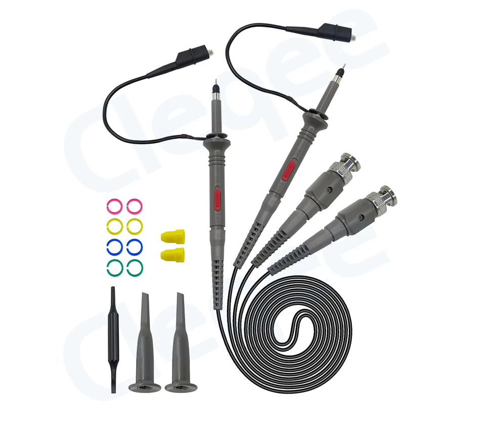 Cleqee 2 шт. P6060-60MHz и P6040-40Mhz осциллограф зонд зажимы для Tektronix осциллограф hp X1/X10 DC-60MHz DC-40MHz