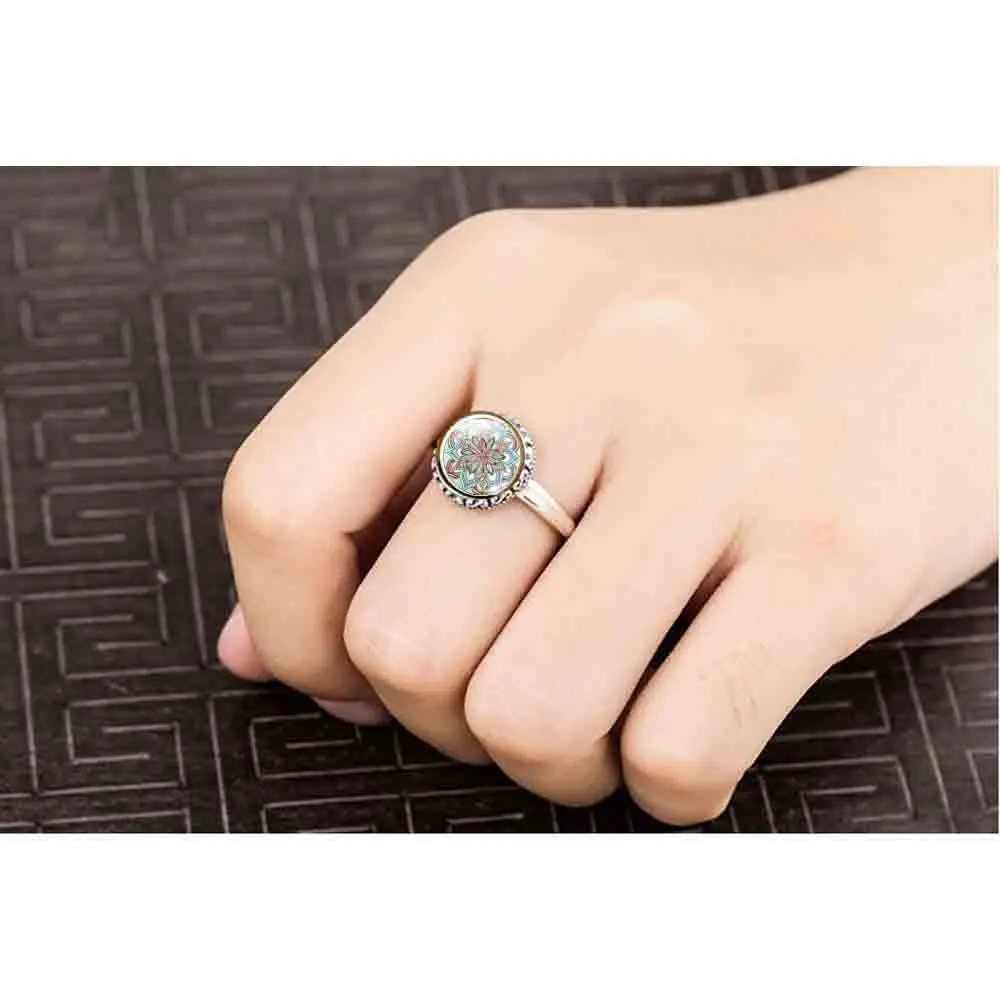 Новинка 2017 женское ювелирное изделие горный хрусталь мандала настоящее Твердое