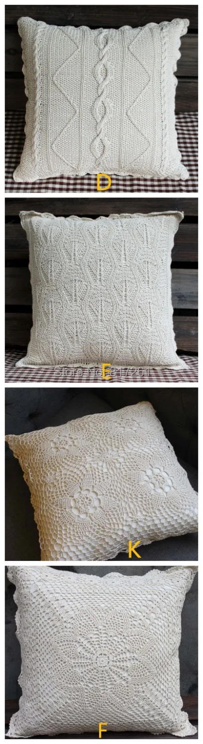 2013 ZAKKA дизайн размером 45*45 см бежевый натуральный хлопок вязаная наволочка кружева Наволочка с цветами подушки, Наволочка на подушку-валик
