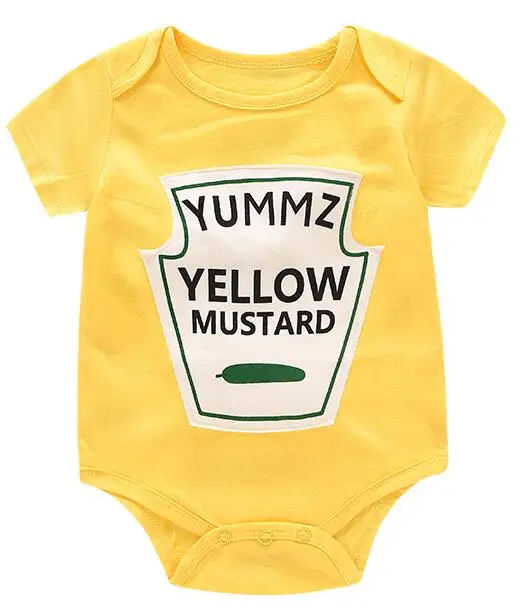 yellow Yummz томатный кетчуп желтый горчичный красный и желтый боди для маленьких мальчиков Одежда для близнецов для маленьких мальчиков и девочек DS9 - Цвет: yellow