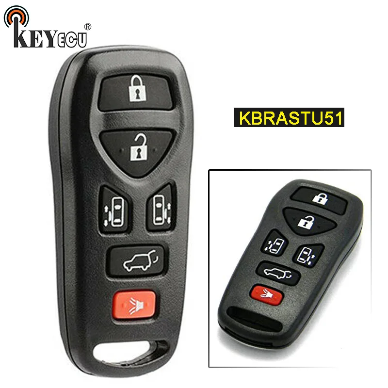 KEYECU FCC ID: KBRASTU51 замена без ключа вход 5 + 1 6 кнопка дистанционного Fob для Nissan Quest 2004 2005