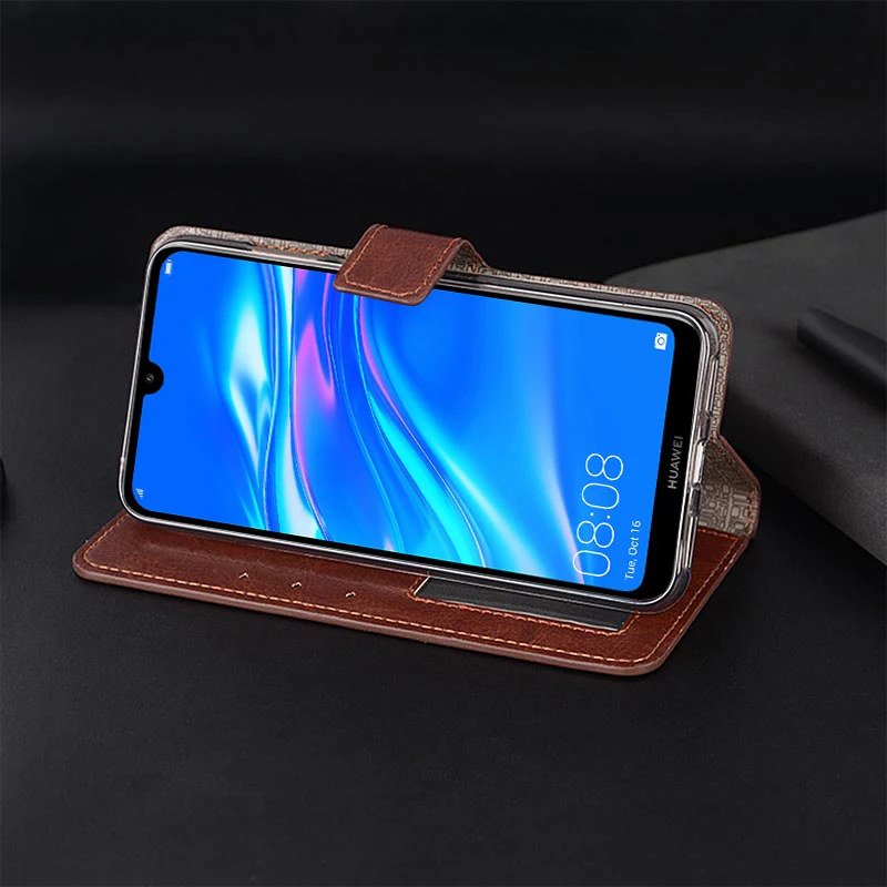 Flip Protective Case For Huawei Y6 2019 Luxury Photo Frame PU Wallet Leather Cover | Мобильные телефоны и аксессуары