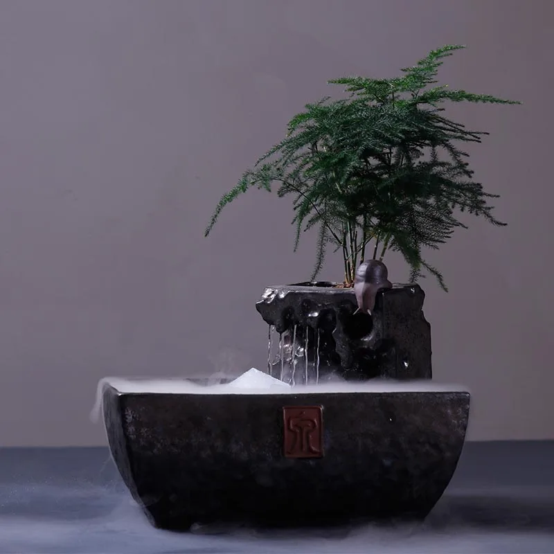 110 В 240 Zen фонтан в китайском стиле для проточной воды керамика аквариум рыбы