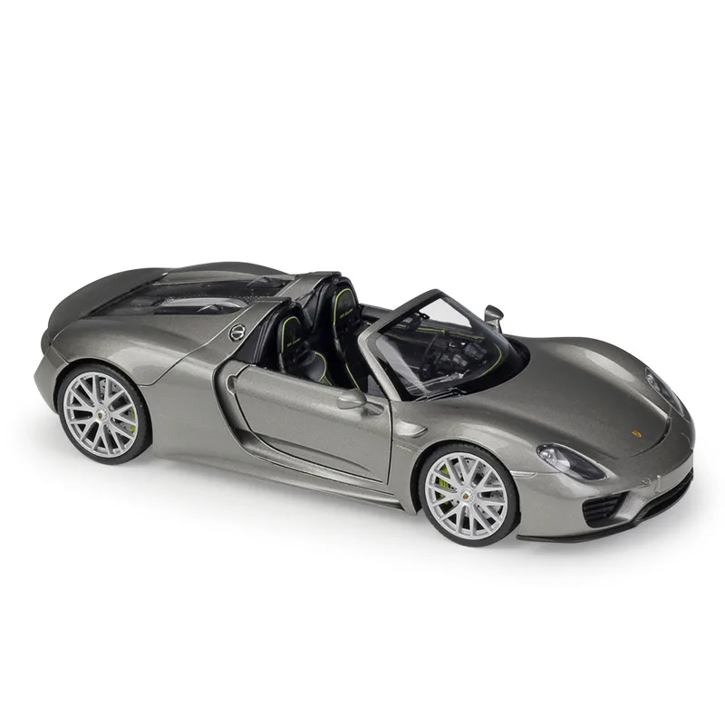 opentop grey 1:24 Welly Porsche 918 Spyder серый/черный/желтый/белый Литье под давлением модель автомобиля - Цвет: opentop grey