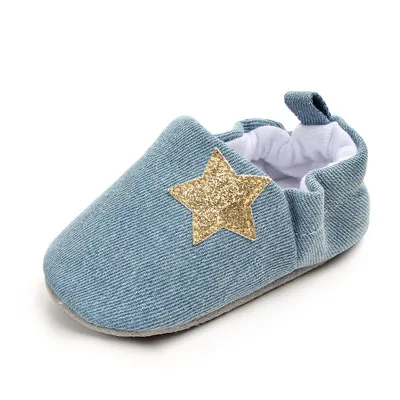 light blue Новая Брендовая обувь для новорожденных, обувь для малышей, весна-осень, обувь на мягкой подошве с рисунком звезды, обувь для младенцев, обувь для младенцев 0-18 месяцев, Mocc - Цвет: light blue