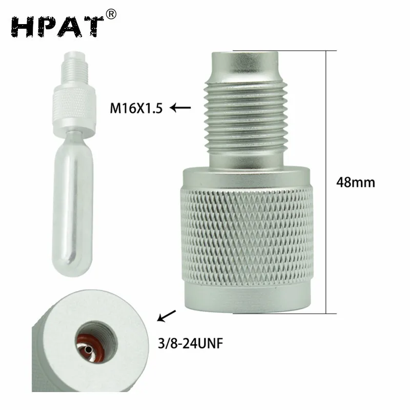 Silver 3 8unf SPUNKY 88 г 90 г AirSource CO2 Картридж цилиндр для пейнтбольного бака адаптер M16* 1,5 резьба - Цвет: Silver 3 8unf