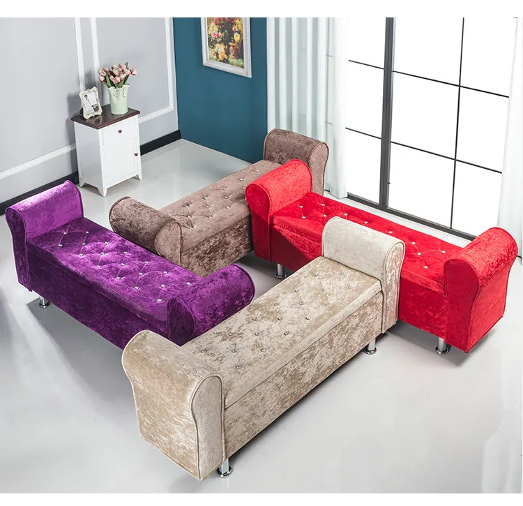 Multifunctional Storage Stool Chair Bedroom Bed End Stool Storage Bench Fabric Shoe Bench Household Sofa Bench Pouf Taburete