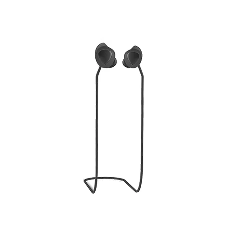 Black Силиконовый ремешок против потери для samsung Galaxy Buds, беспроводные Bluetooth наушники, Висячие на шее, водонепроницаемые спортивные аксессуары - Цвет: Black