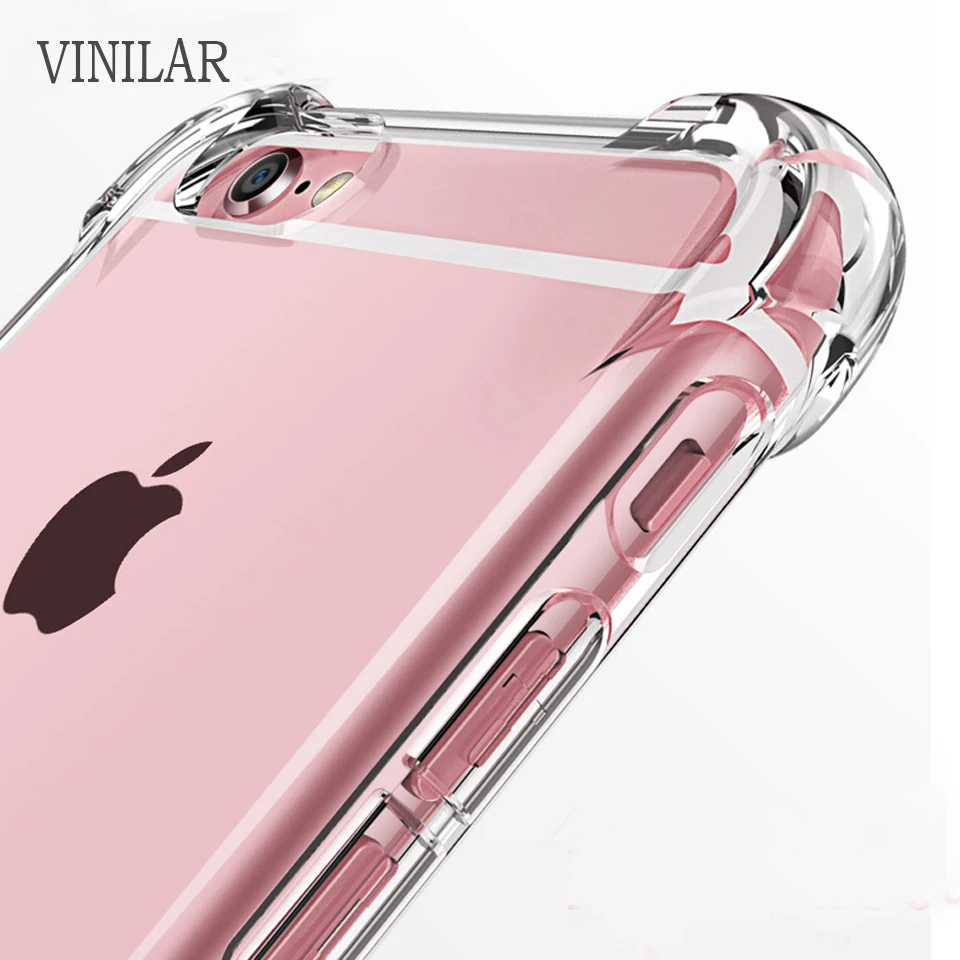 ТПУ Transparen телефон анти падающий чехла для iphone 7 6x8 5s плюс Силиконовая накладка на