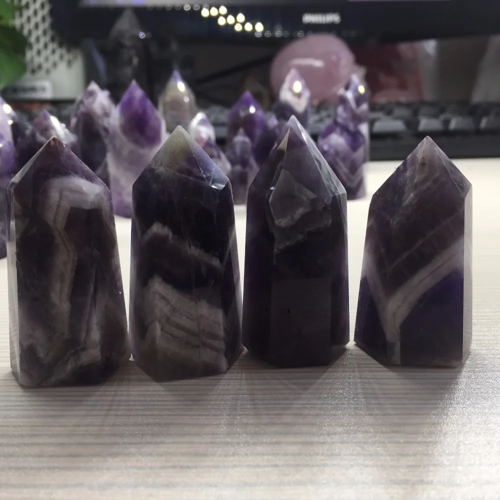 4 штуки в лоте оптовая цена натуральный аметист мечта кристалл точка палочка