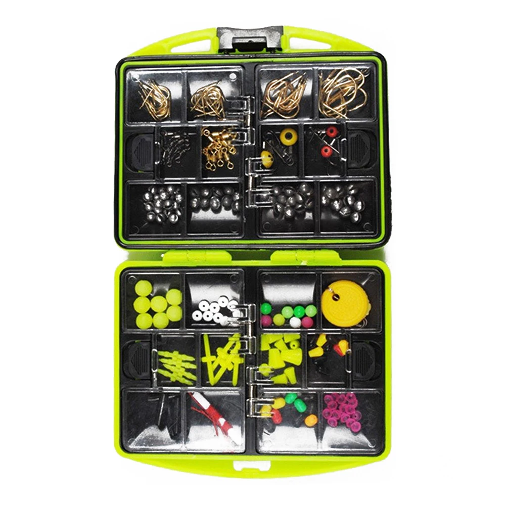 

1 Set Fishing Tackle Kits Hook Spoon Swivels Waterproof Portable Box Accessories For Angler YS-BUY