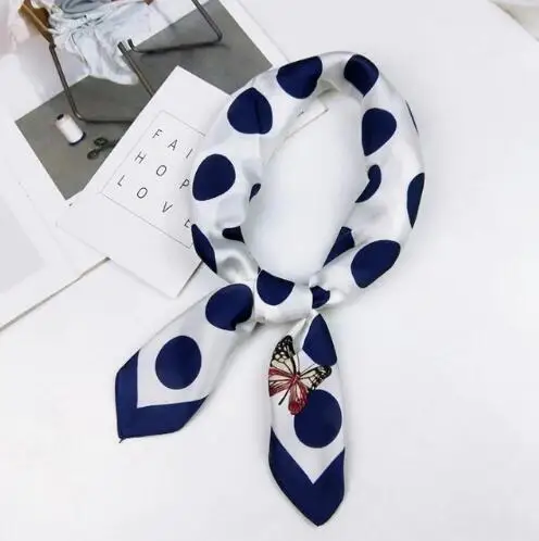 Yishine 60*60 CM Women Multifunction Polyester Silk Scarf Dot Butterfly Rose Prints Satin Small Square Wraps Scarves Shawl |
