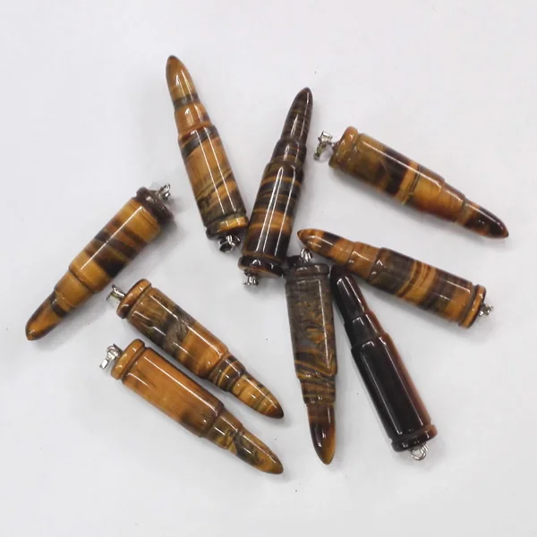 Тигровый глаз модная Пуля Шарм натуральный камень бисер diy украшения ожерелья