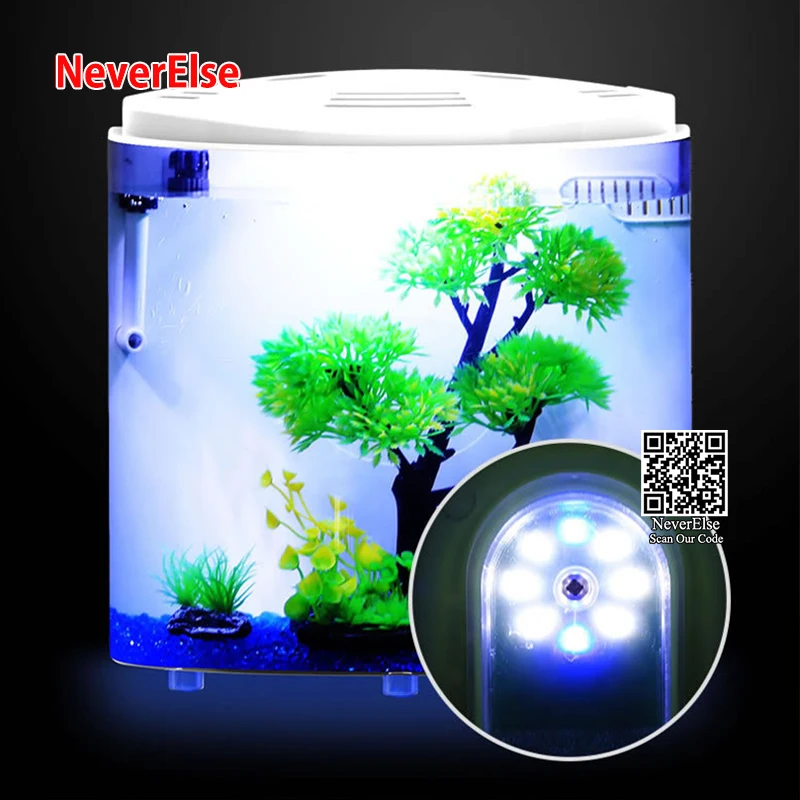 USB Настольная аквариумная маленькая рыбка светодиодное освещение водяной насос