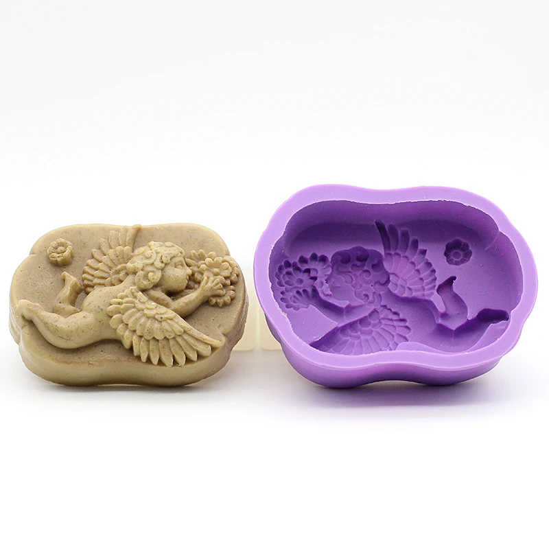 

Flying Angel Rectangular Soap Molds Classic Art Silicone 3D Soap Mold Craft Molds DIY Handmade Mold