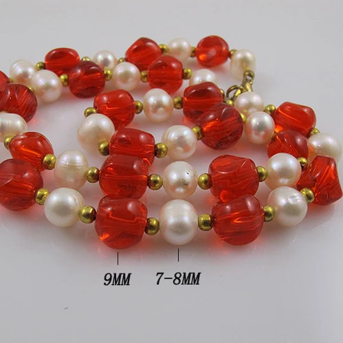 Жемчужное ожерелье шариков кристл миксы цвет Серьги магнитные застежками