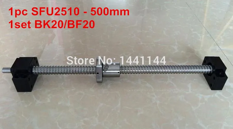 

SFU2510 - 500mm ballscrew + ball nut with end machined + BK20 BF20 Support
