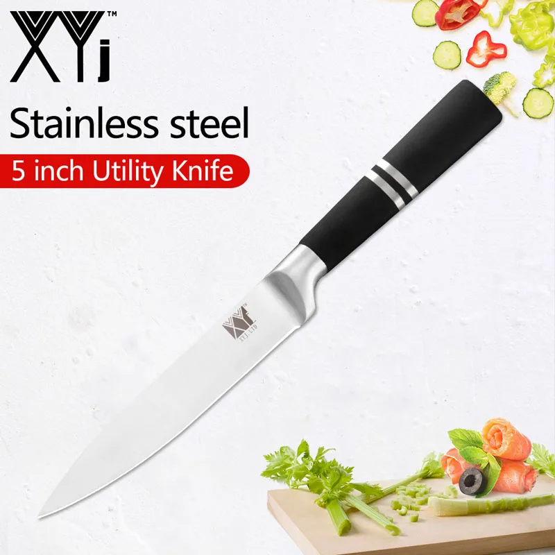 5inch Utility Knife XYj абсолютно, набор кухонных ножей из нержавеющей стали, хорошее качество, ножи с 8 дюймовым ножом, подставка для ножей, точилка для ножей, кухонный набор для приготовления пищи - Цвет: 5inch Utility Knife