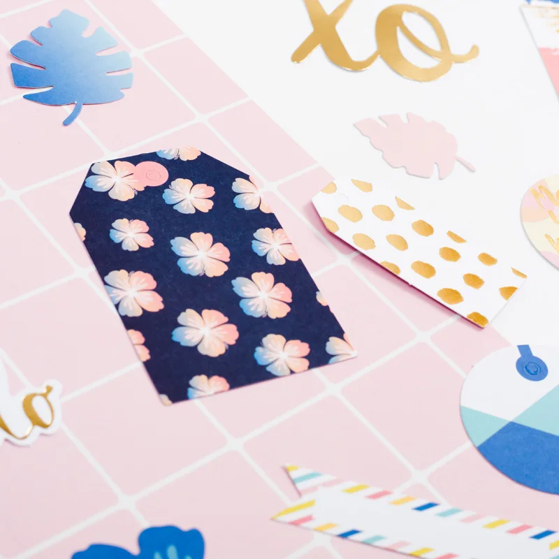 80 шт. Hello Summer сердце фольга золото высечки бумаги для DIY скрапбукинга/Фотоальбом украшения открыток ремесла