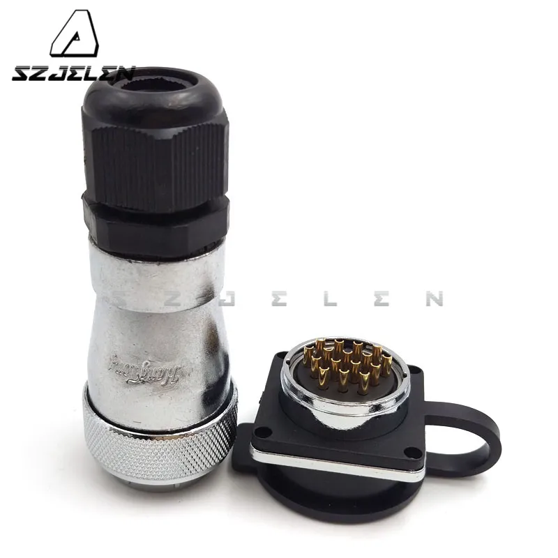 SZJELEN WF28 Серия 16 pin водонепроницаемый разъем розетка, Панель Крепление, разъем светодиодного кабеля