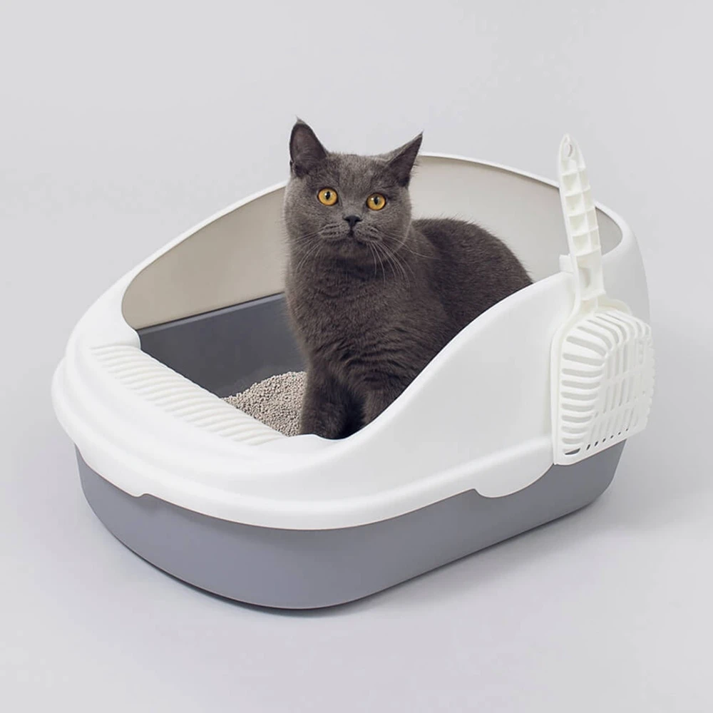 Чистая Pet Открытый верх большой кошачий ящик для мусора с овальным кошачьих