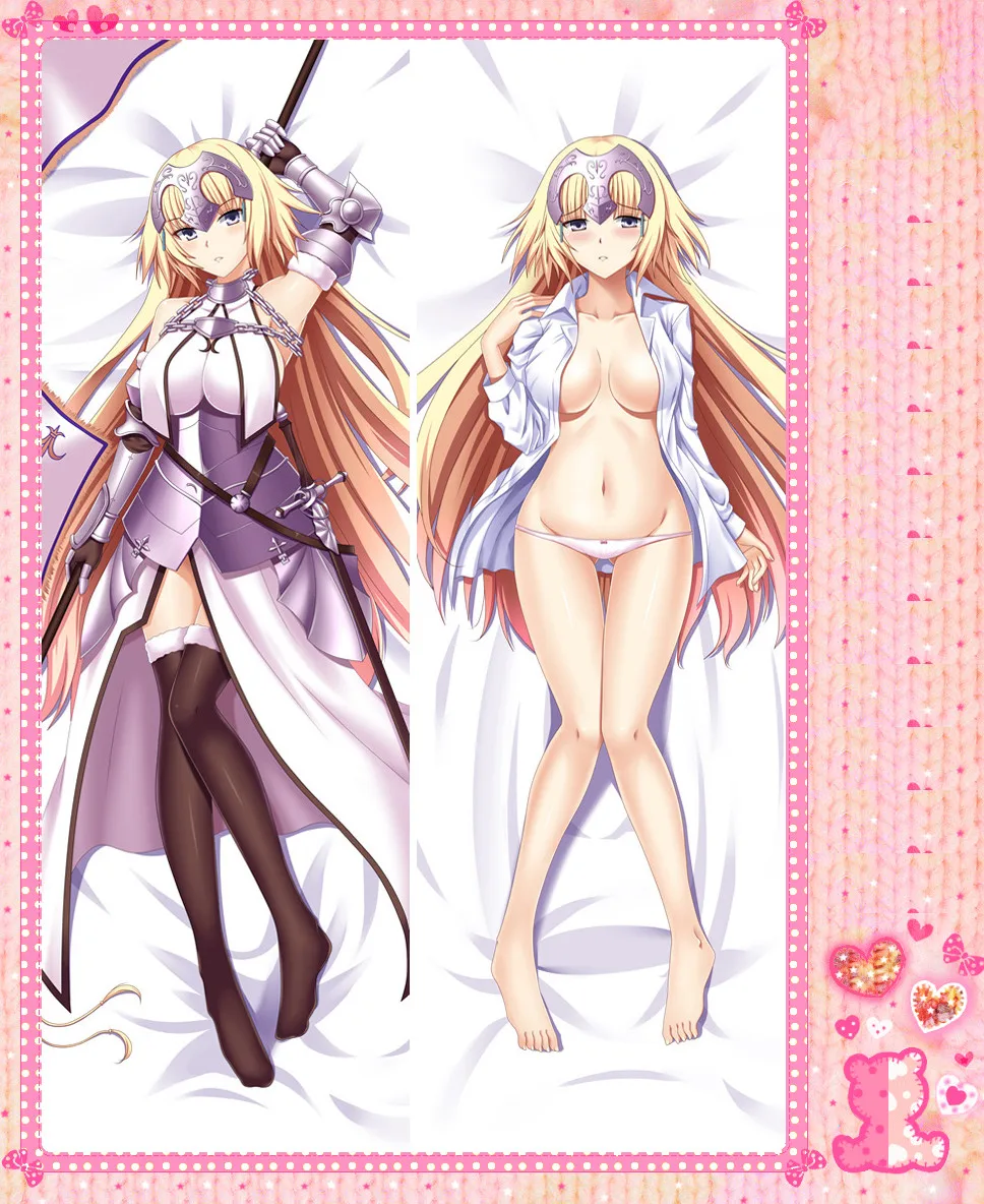 Anime Cartoon Fate Apocrypha Joan of ArcJeanne dɺrc Double sided hugging Pillow Case Cover Pillowcase Peach Skin 2 Way 17057 | Дом и сад