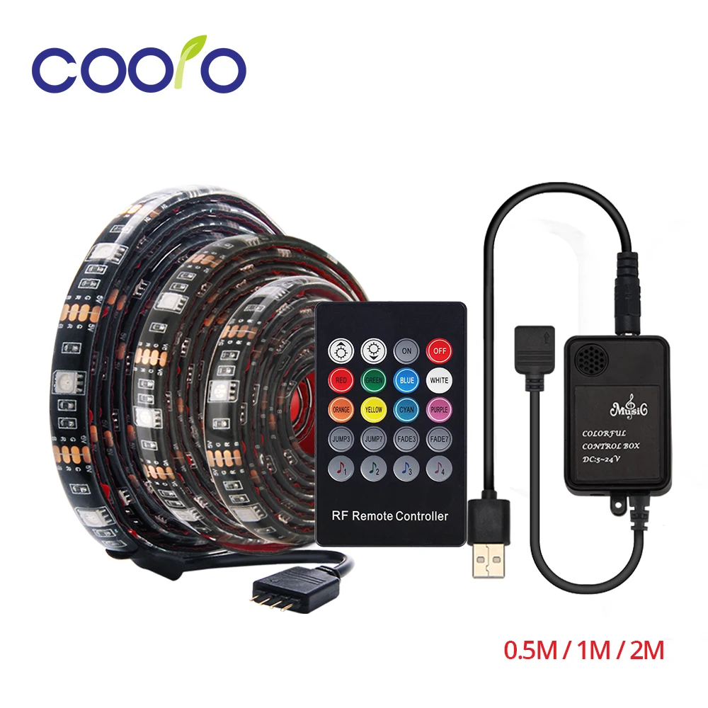 SMD 5050 USB Светодиодная лента RGB DC 5V полный комплект гибкая для украшения телевизора