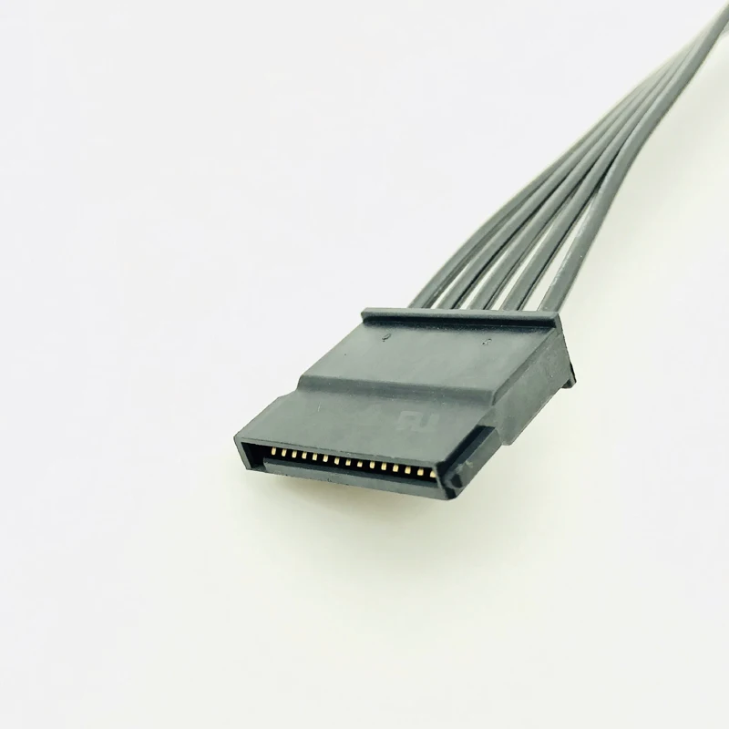 30 см Черный одиночный рукав SATA 15Pin папа к женскому силовой удлинитель HDD SSD кабель