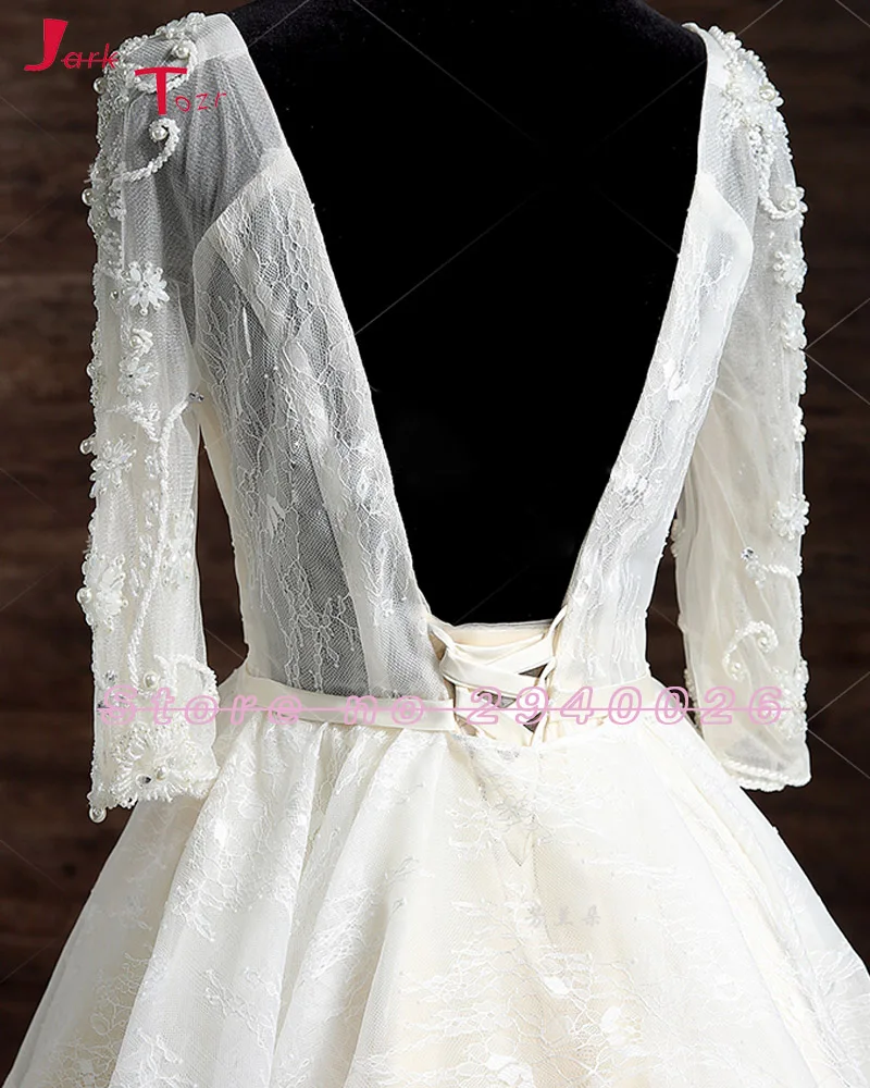 Платье для свадьбы ярк тозр кружевное длиной до колена с бусинами длинным