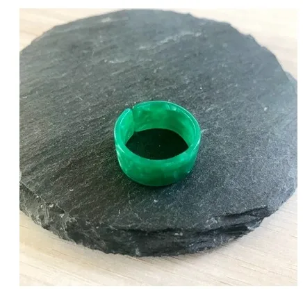 green Новое милое черепаховая Смола регулируемое кольцо с леопардовым принтом - Цвет основного камня: green