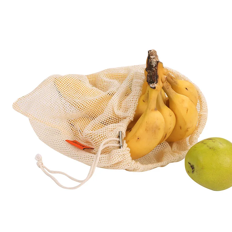 3 size reusable cotton vegetable bag home kitchen fruit and storage green bundle pocket | Дом и сад